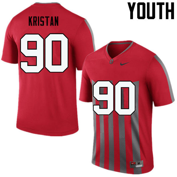 Ohio State Buckeyes Bryan Kristan Youth #90 Throwback Game Stitched College Football Jersey